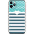 Polka Dots and Stripes Heart in Blue iPhone 11 Pro Skin